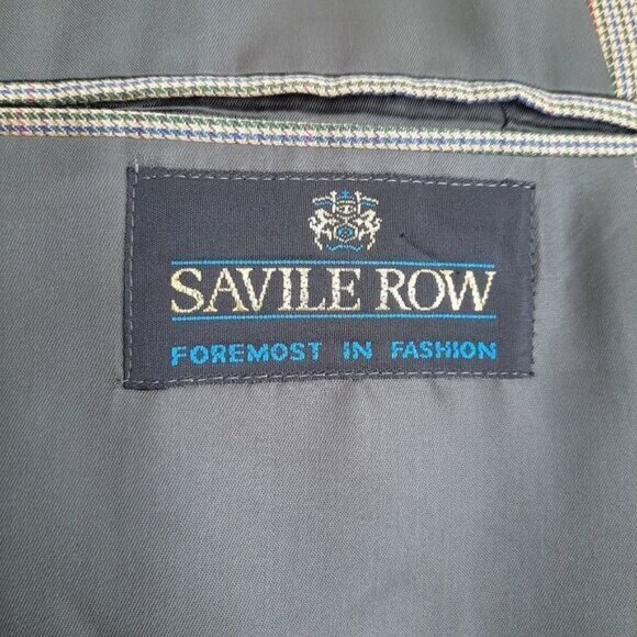 SAVILE ROW 100% Wool Blazer Jacket Plaid Beige Men's Sz 42 R - Picture 12 of 14